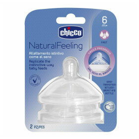 Chicco Natural Feeling Γρήγορης Ροής 6m+ 2 Τεμάχια