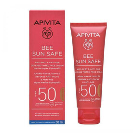 Apivita Bee Sun Safe Αντηλιακή Κρέμα Προσώπου Κατά των Πανάδων και των Ρυτίδων με Χρώμα Golden SPF50 50 ml