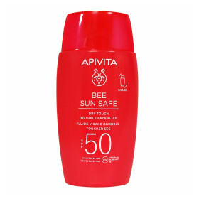 Apivita Bee Sun Safe Dry Touch Invisible Face Fluid Λεπτόρρευστη Αντηλιακή Κρέμα Προσώπου SPF50, 50ml