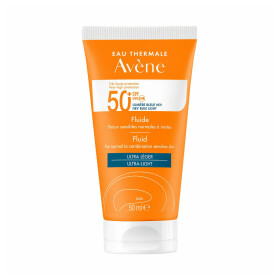 Avene Αντηλιακό Προσώπου για Κανονικό-Μικτό Ευαίσθητο Δέρμα SPF 50+ HEV Eau Thermale Face Sunscreen Fluid 50ml