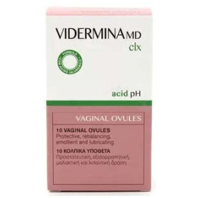 Vidermina MD CLX Vaginal Ovules Κολπικά Υπόθετα με Μαλακτική, Καταπραϋντική και Εξισορροπιστική Δράση 10τμχ