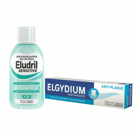 Elgydium Eludril Protect Mouthwash-Στοματικό Διάλυμα, 500ml & Elgydium Anti-Plaque Toothpaste-Οδοντόκρεμα κατά του Σχηματισμού Βακτηριακής Πλάκας, 75ml