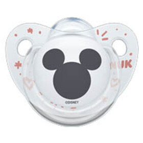 Nuk Disney Baby Mickey 0-6 Μηνών Πιπίλα Σιλικόνης με Κρίκο και Θήκη [10.730.325] 1τμχ