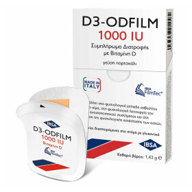 IBSA D3-ODFILM Vitamin D3 1000IU Βιταμίνη D3 με Γεύση Πορτοκάλι 30 ταινίες διασπειρόμενες στο στόμα