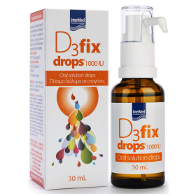 Intermed D3 Fix Drops 1000IU Συμπλήρωμα Βιταμίνης D3 σε σταγόνες με γεύση Βανίλια 30ml