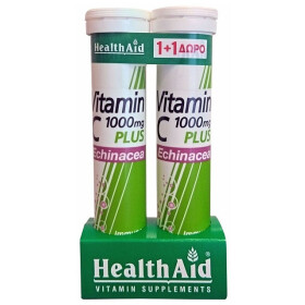 Health Aid Vitamin C Plus Echinacea 1000mg Λεμόνι 2×20 αναβράζοντα δισκία