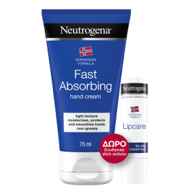 Neutrogena Fast Absorbing Hand Cream 75ml & ΔΩΡΟ Norwegian Formula Φροντίδα Χειλιών 4.8 gr