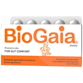 BioGaia ProTectis Family Tabs Προβιοτικά για Ενήλικες και Παιδιά 10 μασώμενες ταμπλέτες Λεμόνι