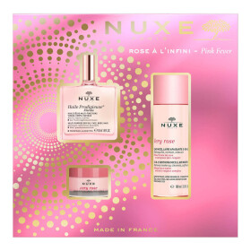 Nuxe Pink Fever Gift Set Huile Prodigieuse Florale  Multi-Purpose Dry Oil 50ml & Very Rose 3-in-1 Soothing Micellar Water 100ml & Very Rose Lip Balm 15g