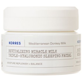 Korres Revitalizing Miracle Milk Triple Hyaluronic Sleeping Facial Κρέμα Νυκτός Για Ενυδάτωση & Θρέψη Με Γάλα Γαϊδούρας 40ml
