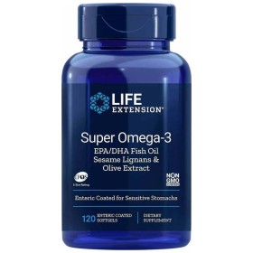 Life Extension Super Omega 3 with EPA/DHA with Sesame Lignans Olive, 120 caps - Υγεία καρδιαγγειακού συστήματος