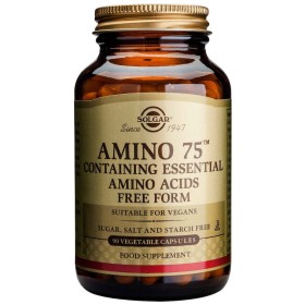 Solgar Amino 75 Συμπλήρωμα Διατροφής με Ποικιλία Βασικών Αμινοξέων του Μυϊκού Συστήματος, 90veg.caps