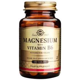 Solgar Magnesium With Vitamin B6 Συμπλήρωμα Διατροφής Μαγνήσιο Σε Συνδυασμό Με Βιταμίνη Β6 100 ταμπλέτες