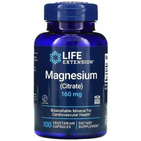 Life Extension Magnesium Citrate 160mg Συμπλήρωμα Διατροφής με Κιτρικό Μαγνήσιο για τη Φυσιολογική Λειτουργία των Μυών, (100 φυτ. κάψουλες)