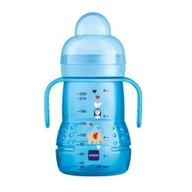 Mam Trainer+ Night Εκπαιδευτικό Μπιμπερό Πλαστικό με Λαβές Γαλάζιο 4m+ 220ml
