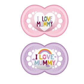 MAM – I Love Mummy Πιπίλα με Θηλή Σιλικόνης 16m+ 2τμχ Girl