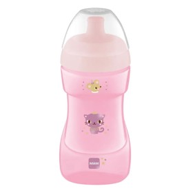 MAM - Παγούρι Παιδικό - Ποτηράκι Εξόδου Sports Cup 470G Cat 330ml 12+ Μηνών (Pink/Ροζ)