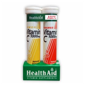 Health Aid Vitamin C 1000mg με Γεύση Λεμόνι 20 eff tabs + Δώρο Vitamin C 1000mg με Γεύση Πορτοκάλι 20eff tabs