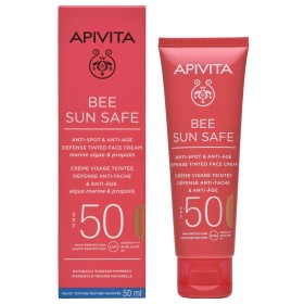 Apivita Bee Sun Safe Κρέμα Προσώπου Κατά των Πανάδων & των Ρυτίδων με Χρώμα Golden SPF50, 50ml