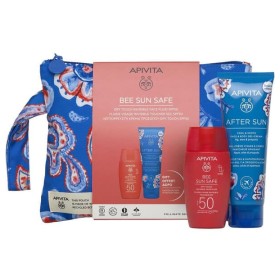 Apivita PROMO PACK Bee Sun Safe Dry Touch SPF50+ Λεπτόρρευστη Αντηλιακή Κρέμα Προσώπου 50ml & After Sun Limited Edition Travel Size 100ml & Νεσεσέρ