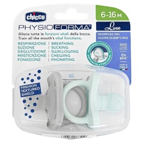 Chicco PhysioForma Soft Luxe Πιπίλα Σιλικόνης για 6-16 Μηνών σε Γαλάζιο & Γκρι Χρώμα, 2τμχ