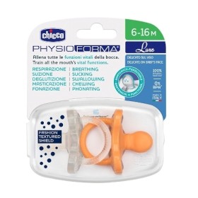 Chicco PhysioForma Soft Luxe Πιπίλα Σιλικόνης για 6-16 Μηνών σε Πορτοκαλί & Διάφανο Χρώμα 2τμχ