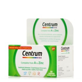 Centrum Complete A to Zinc Συμπλήρωμα Διατροφής με Βιταμίνες, Μέταλλα & Ιχνοστοιχεία για Ενέργεια, Ενίσχυση του Ανοσοποιητικού με Αντιοξειδωτικές Ιδιότητες 60tabs