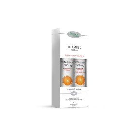Power Health - Vitamin C 1000mg με Στέβια 24 αναβράζοντα δισκία + Vitamin C 500mg Πορτοκάλι 20 αναβράζοντα δισκία