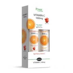 Power Health Vitamin C 1000mg με Στέβια Γεύση Μήλο 24eff.tabs + ΔΩΡΟ Vitamin C 500mg Πορτοκάλι 20eff.tabs