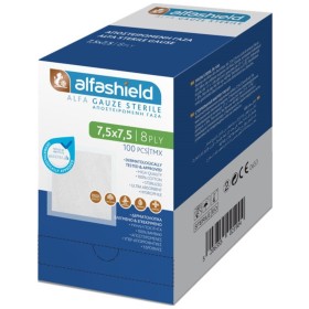 Alfashield Αποστειρωμένη Γάζα 7.5 x 7.5 8ply 100 τμχ