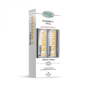 Power Health PROMO PACK Vitamin C 1000mg Stevia 20 Αναβράζοντα Δισκία & Vitamin C 500mg 20 Αναβράζοντα Δισκία