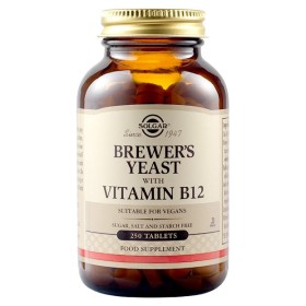 Solgar Brewer’s Yeast With Vitamin B12 Συμπλήρωμα Διατροφής Από Φυσική Μαγιά Μπύρας Σε Συνδυασμό Με Βιταμίνη Β12 250 ταμπλέτες