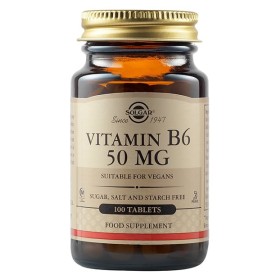 Solgar Vitamin B6 50mg Συμπλήρωμα Διατροφής για Ενίσχυση Νευρικού Συστήματος 100 Ταμπλέτες