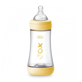Chicco Πλαστικό Μπιμπερό Perfect 5 Κατά Των Κολικών Με Θηλή Σιλικόνης 240ml Για 2m+ Unisex Κίτρινο
