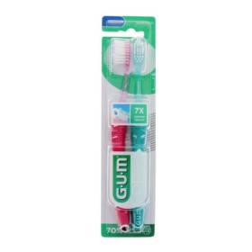 Gum Pro Medium Duo Pack Οδοντόβουρτσα Μέτρια Ροζ-Μπλέ, 2 τεμάχια