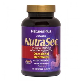 Nature's Plus Nutrasec Φόρμουλα Για Προστασία Από Την Γαστροοισοφαγική Παλινδρόμηση, 90 chewable tabs