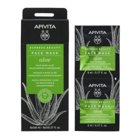 Apivita Express Beauty Face Mask Aloe Μάσκα Προσώπου Με Αλόη Για Ενυδάτωση & Αναζωογόνηση 2x8ml