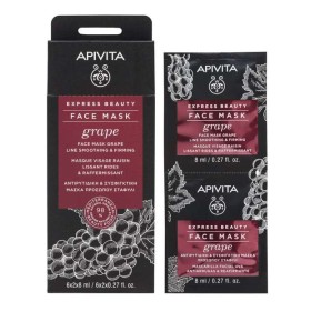 Apivita Express Beauty Face Mask Grape Αντιρυτιδική & Συσφιγκτική Μάσκα Προσώπου με Σταφύλι 2x8ml
