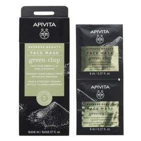 Apivita Express Beauty Green Clay Μάσκα για Βαθύ Καθαρισμό με Πράσινη Άργιλο 2x8ml
