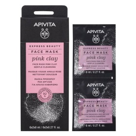 Apivita Express Beauty Μάσκα Για Απαλό Καθαρισμό Με Ροζ Άργιλο 2x8ml