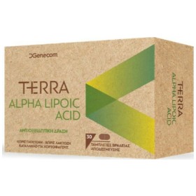 Genecom Terra Alpha Lipoic Acid Συμπλήρωμα Διατροφής Με Άλφα Λιποϊκό Οξύ Για Αντιοξειδωτική δράση 30 ταμπλέτες
