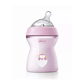 Chicco Μπιμπερό Πλαστικό Natural Feeling 250 ml 2m+ Ροζ