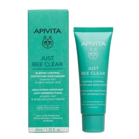 Apivita Just Bee Clear Κρέμα Κατά Των Ατελειών Με Πρόπολη AmC & Φυτικό Σαλικυλικό Οξύ 40ml.