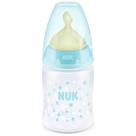 Nuk Πλαστικό Μπιμπερό First Choice Plus Temperature Control Κατά των Κολικών με Θηλή Καουτσούκ για 0-6 μηνών Σιέλ Αστεράκια 150ml