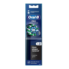 Oral-B Cross Action Black Ανταλλακτικές Κεφαλές Ηλεκτρικής Οδοντόβουρτσας Μαύρες 2τμχ