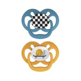 Dr. Brown's Πιπίλες Σιλικόνης Advantage Σαλιγκάρι 6-18 μηνών Σιέλ-Πορτοκαλί (2τεμ)