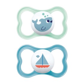 Mam Air Ορθοδοντική Πιπίλα Σιλικόνη (6-16m) (Μπλε) 2 τεμάχια
