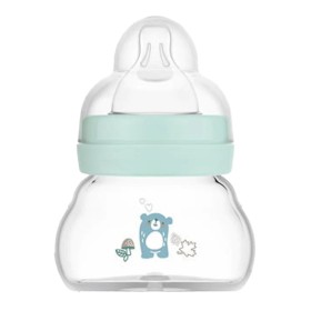 Mam Feel Good Γυάλινο Μπιμπερό με Θηλή Σιλικόνης 0 μηνών Μπλέ, 90 ml