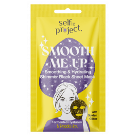 Selfie Project Smooth Me Up Smoothing & Hydrating Shimmer Black Sheet Mask with Golden Glitter Υφασμάτινη Μάσκα Προσώπου 1τμχ