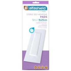 Alfashield Sterile Self-Adhesive Pads Αποστειρωμένα Αυτοκόλλητα Επιθέματα 9x25cm 5 Τεμάχια